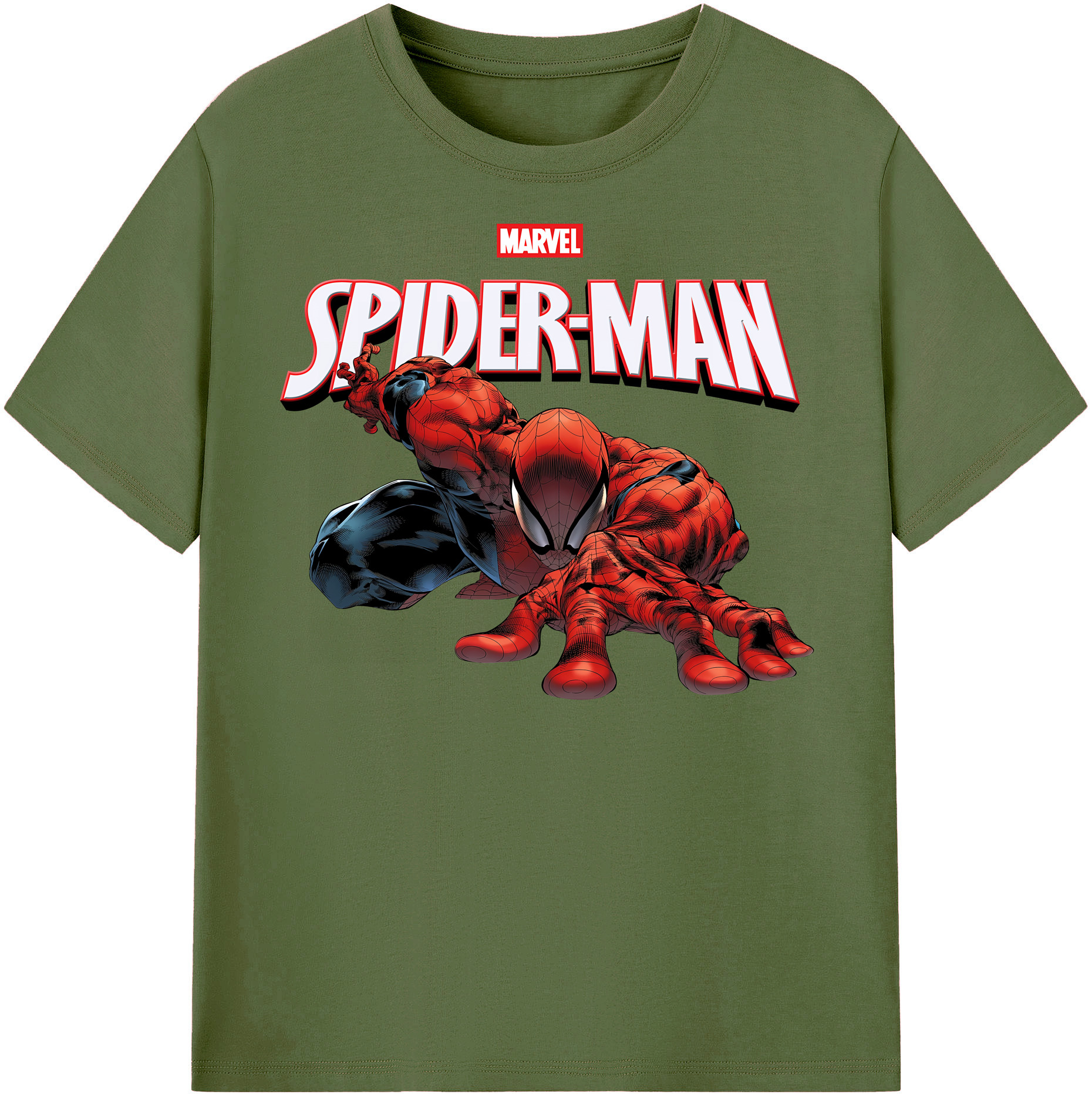 （画像用） Spider Man スパイダーマン 綿100％半袖Tシャツ（フロントプリント）